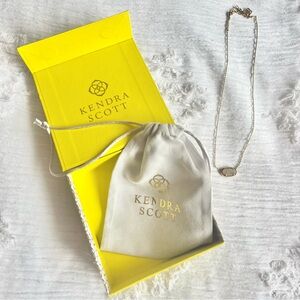 Kendra Scott Gold Elisa 15”-17” Pendant Necklace Iridescent Drusy Sparkle